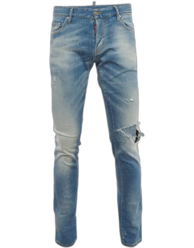 Faded Denim Distressed Jeans