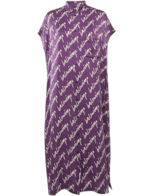 Scribble Print Silk Jacquard Rawcut Midi Dress