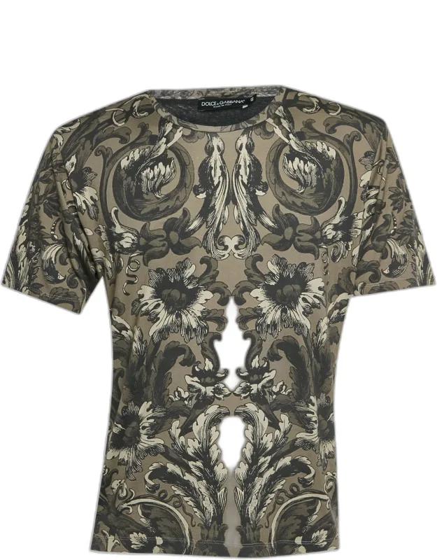 Baroque Print Jersey Crewneck T-shirt