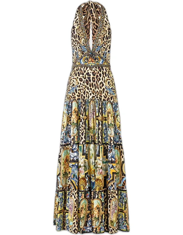 Halter Jersey Maxi Dress