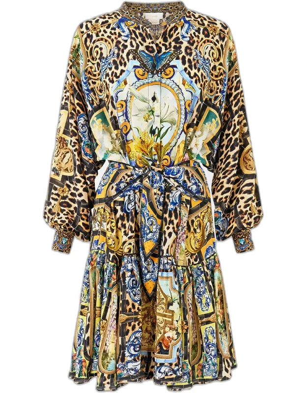 Sevillian Short Tiered Shirtdress