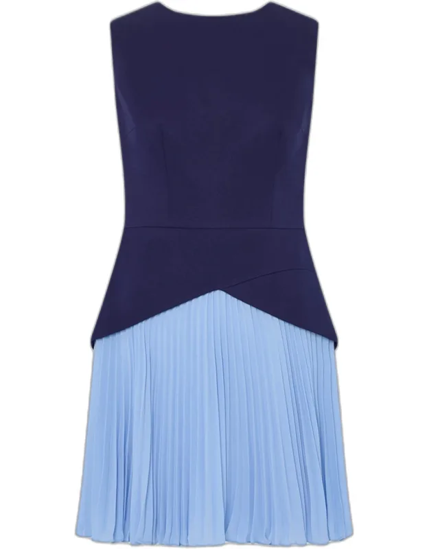 Pleated Chiffon Mini Dress