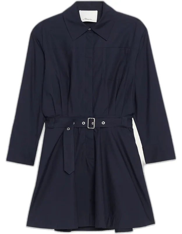 Belted Cotton Mini Dress