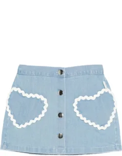 Heart-pockets Buttoned Skirt