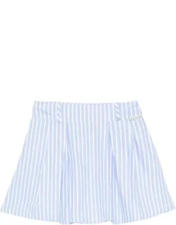 Striped Pleated Mini Skirt
