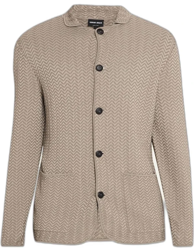 Ottoman Chevron Single-breasted Jacket