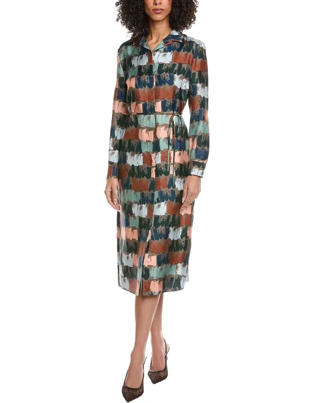 Printed Silk Shirtdress