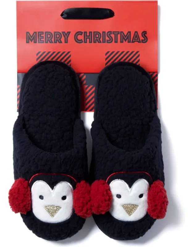 Cozyfoams Holiday Novelty Scuff Slippers With Gift Bag