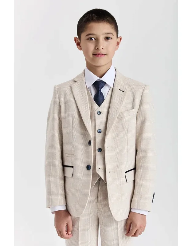 3 Piece Prince Of Wales Checked Suit