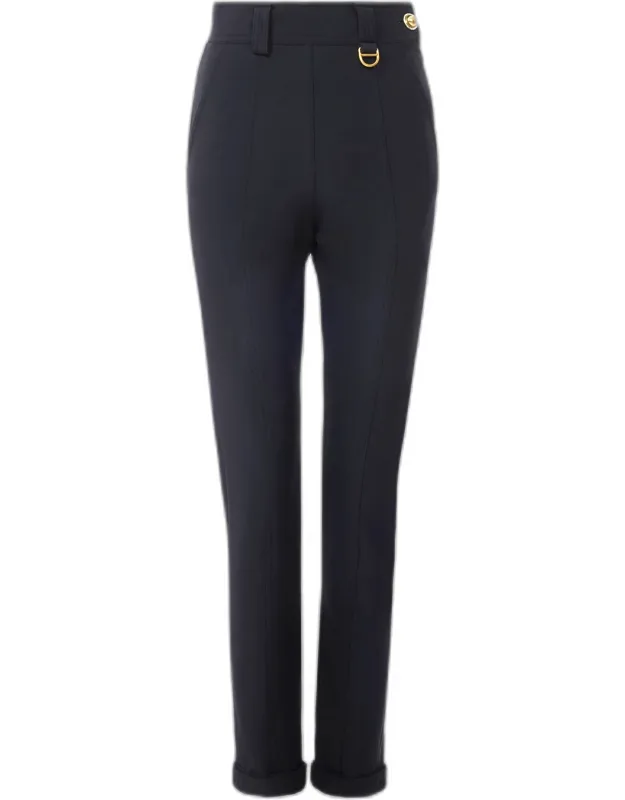 Stretch Knit High-waisted Fitted Trousers