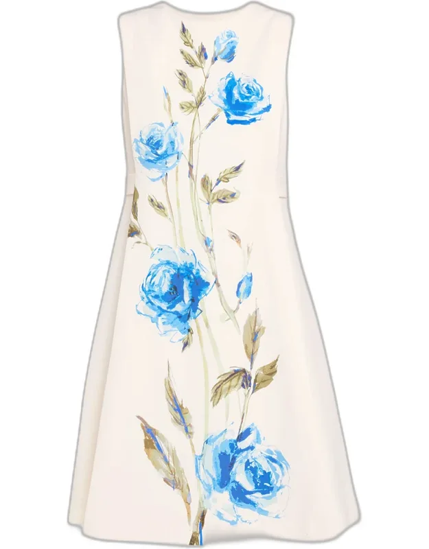Floral-print Crepe Apron Dress