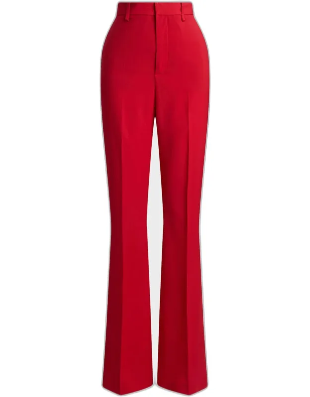 High-rise Wool Cady Bootcut-leg Pants