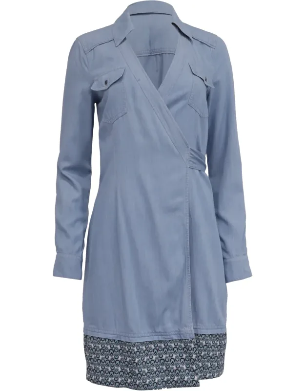 Savion Collared Chambray Wrap Dress