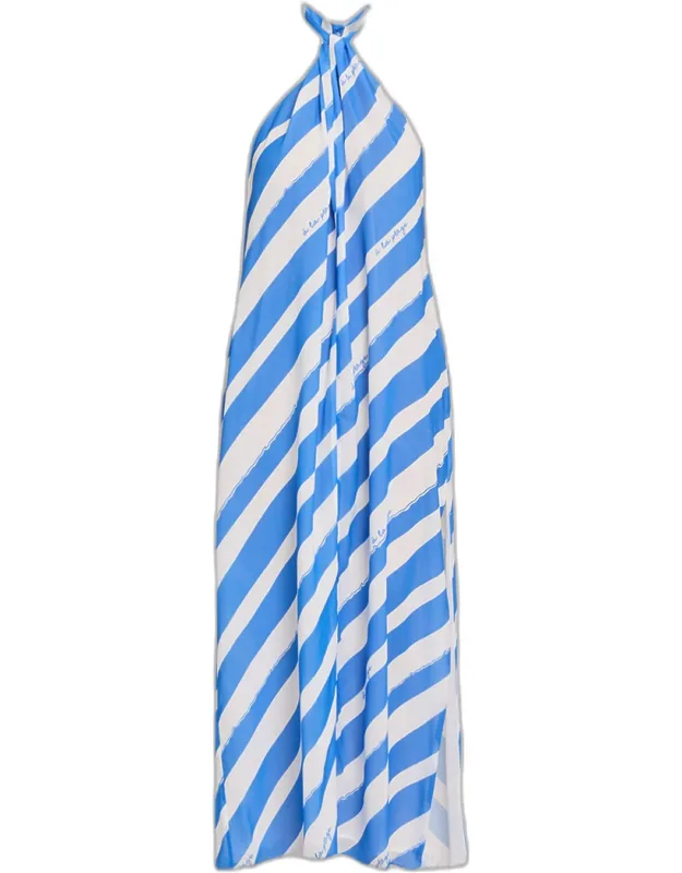 Striped Halter Maxi Dress