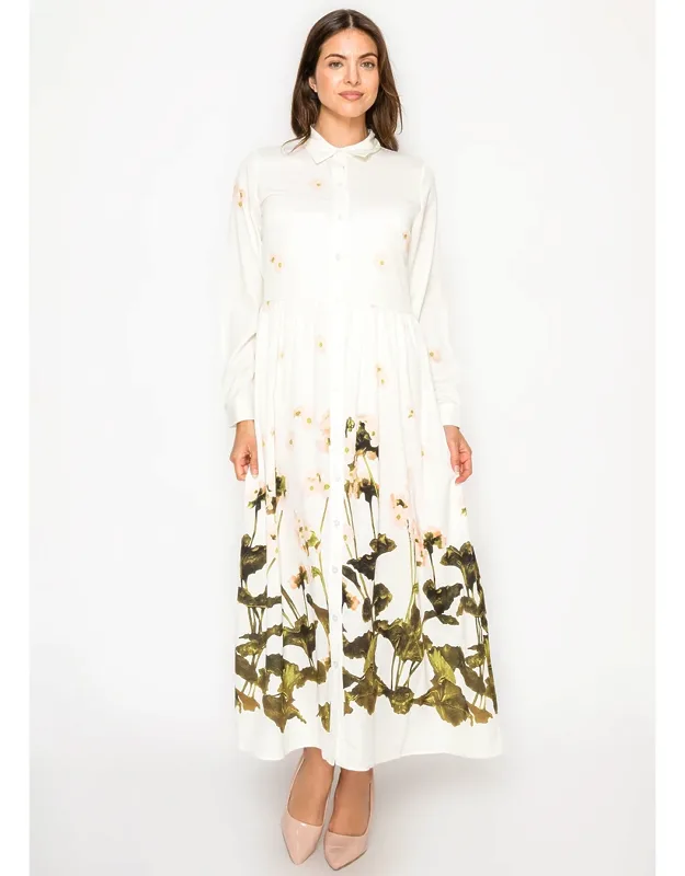 Botanical Border Print Dress