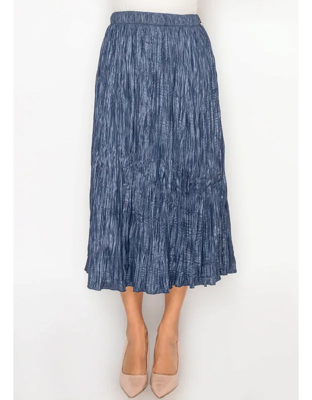 Crinkle Midi Skirt, Elasticated Waist