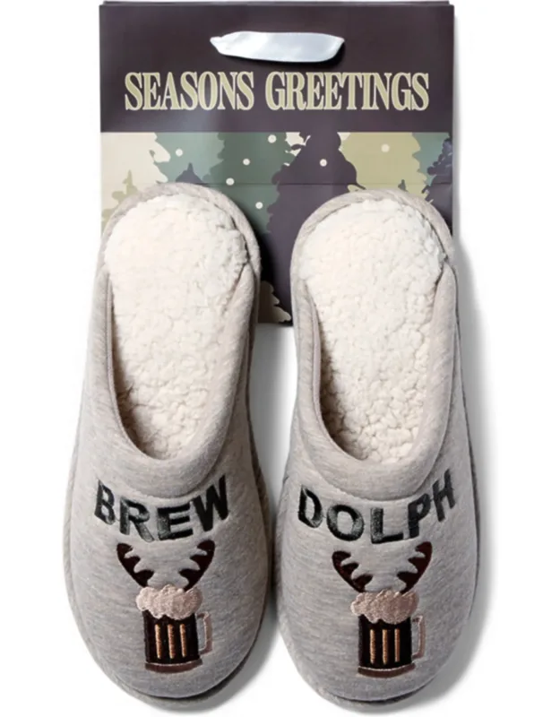 Cozyfoams Holiday Novelty Scuff Slippers And Gift Bag