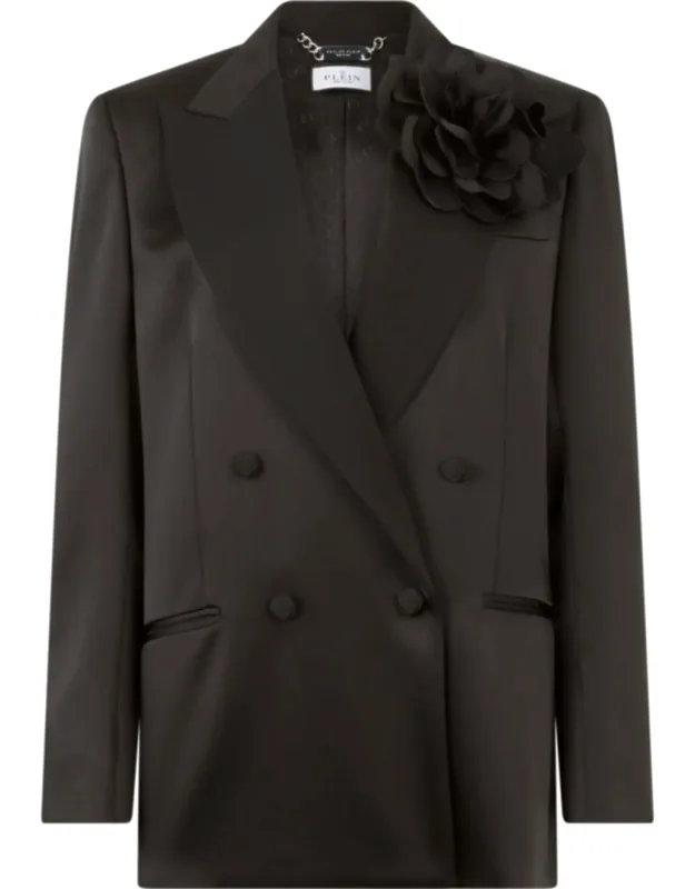 Double-breasted Satin Blazer