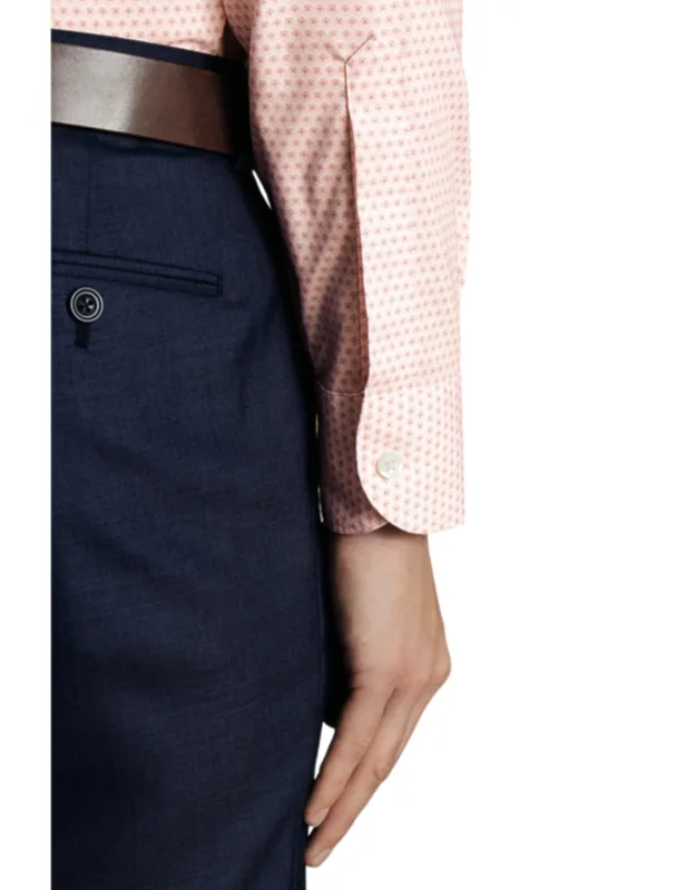Slim Fit Semi-cutaway Collar Non-iron Floral Geo Print Shirt