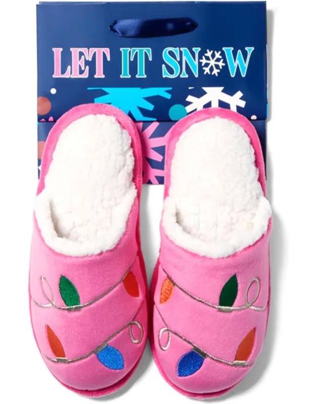 Cozyfoams Holiday Novelty Scuff Slippers With Gift Bag