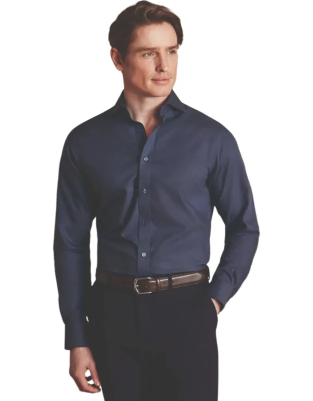 Non-iron Clifton Weave Cutaway Slim Fit Shirt