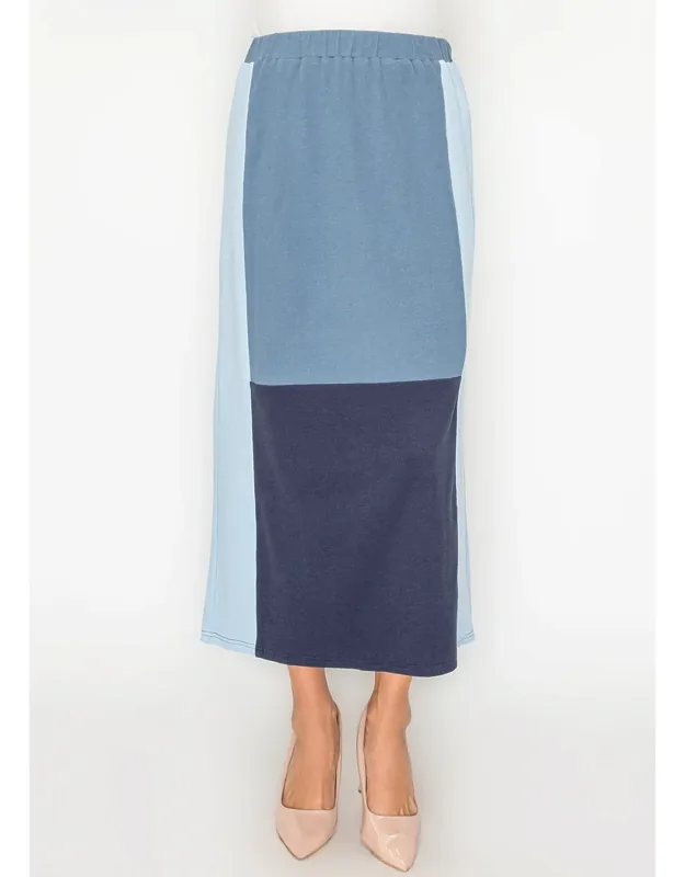 Color-block Midi Skirt