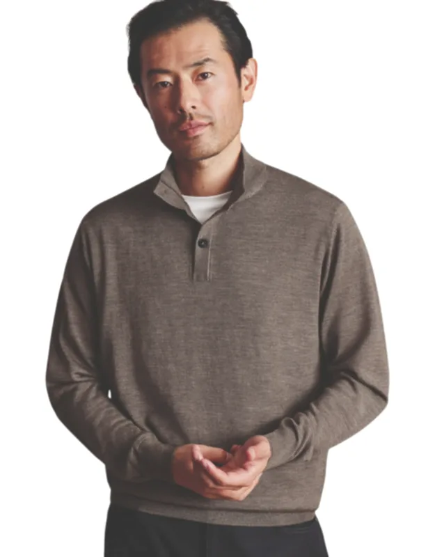 Merino Button Neck Sweater