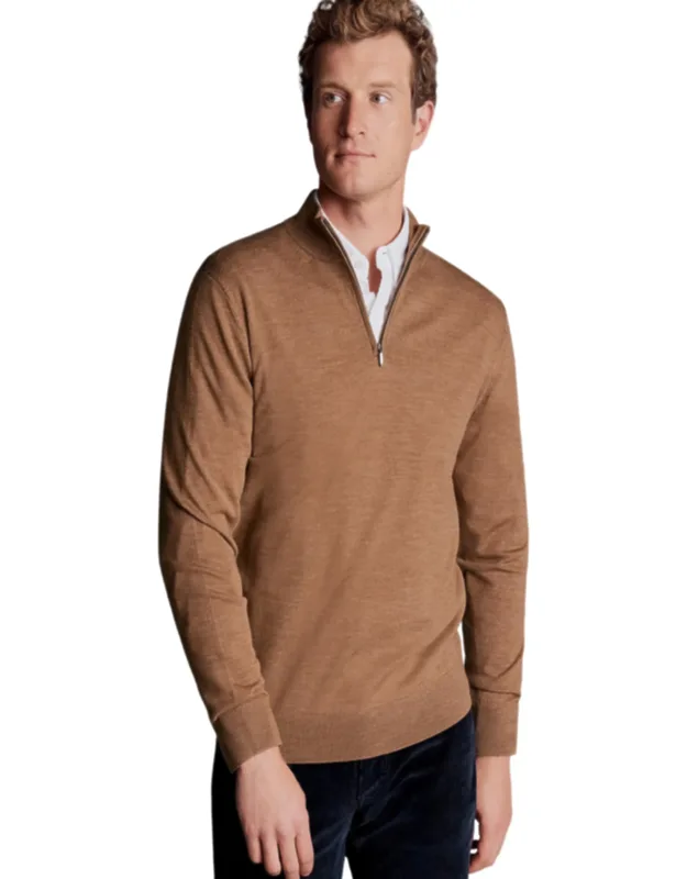 Merino Zip Neck Sweater