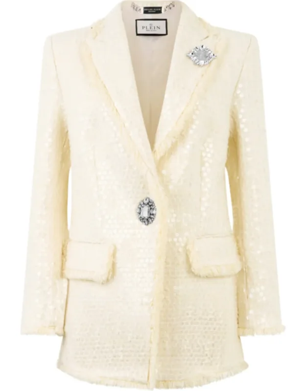 Tweed Blazer With Paillettes
