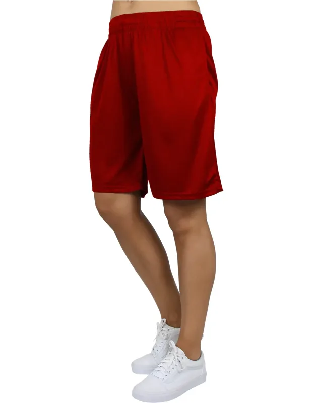 Moisture-wicking Performance Active Mesh Shorts With Elasticized Waistband And 2-side Pockets