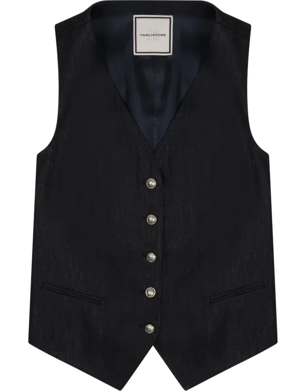 Linen Gilet With Buttons