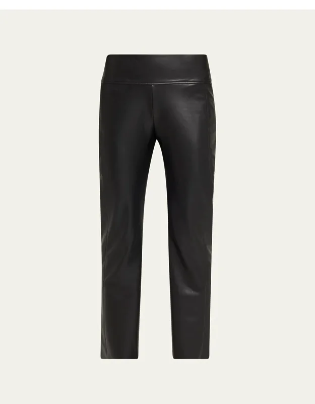 Cropped Vegan Leather Trousers
