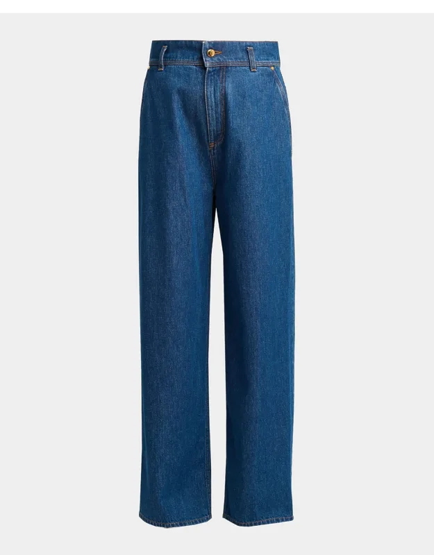 Wide-leg Denim Trousers