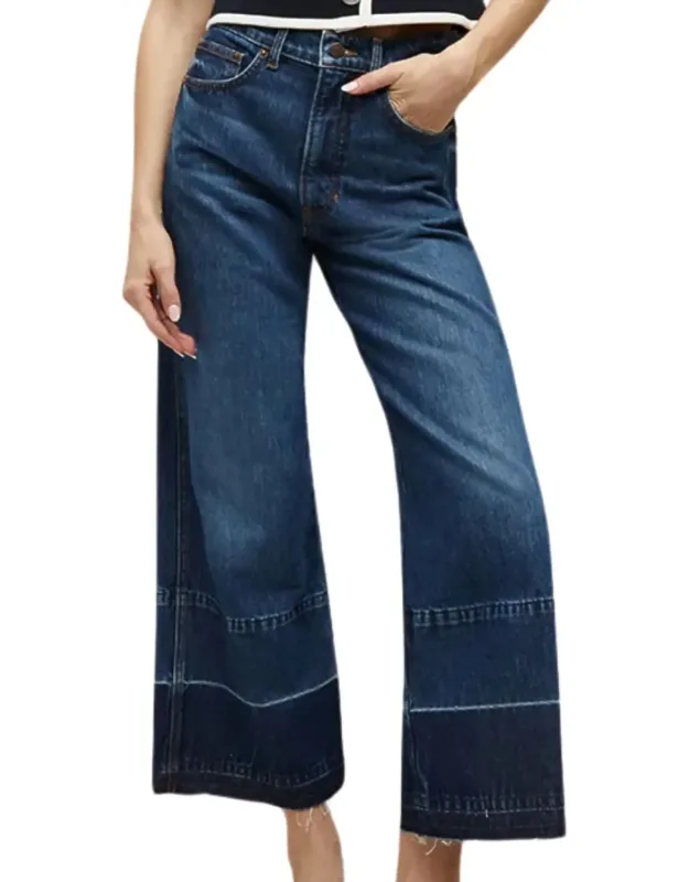 Released Hem Cropped Wide-leg Jeans