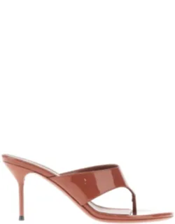 Lidia Patent-leather Thong Mules
