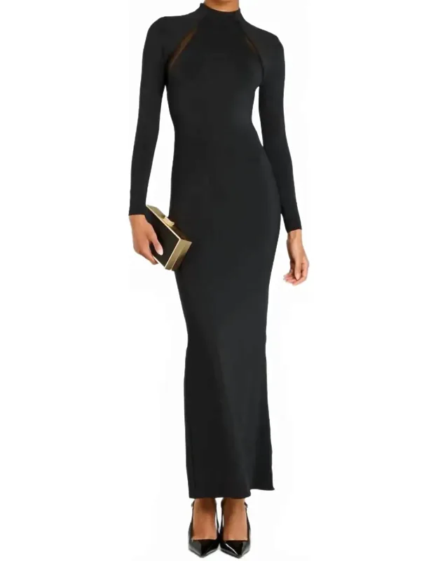 Krystal Maxi Dress With Mesh Paneling