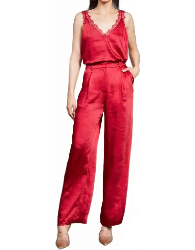 Devora Satin Tuxedo Mid Rise Pants
