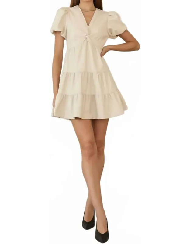 Twisted Front Detail Tiered Dress