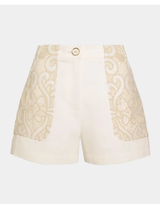 Embroidered High-rise Shorts