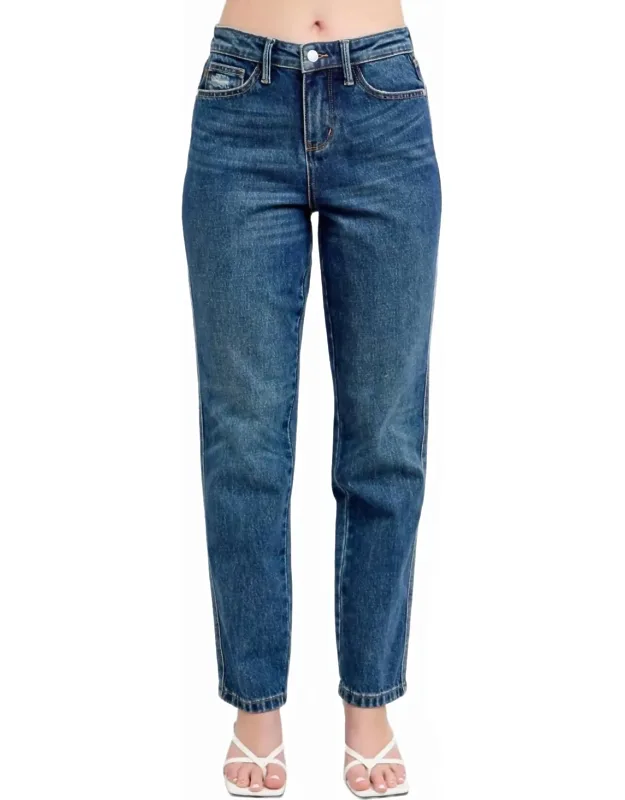 High Waisted Rigid Magic Non-destroy Straight Jeans