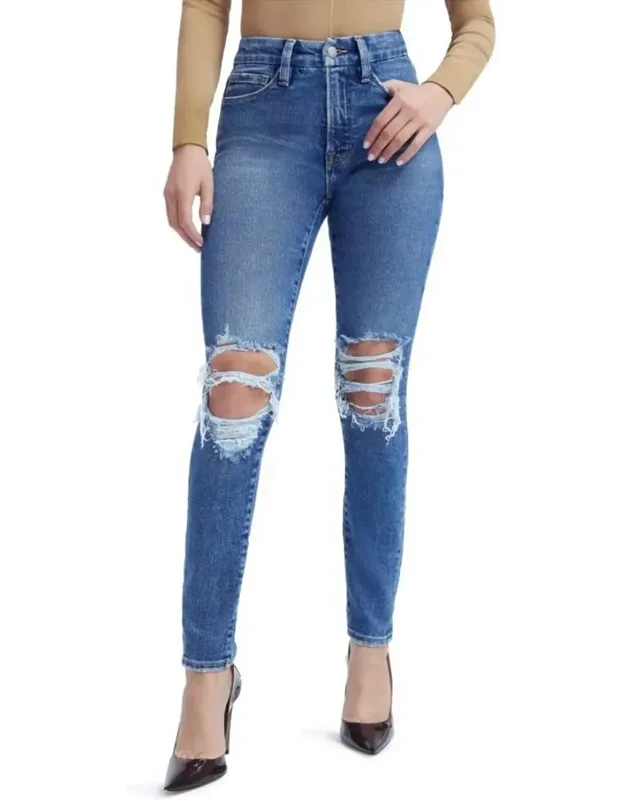 Ripped Split Back Pocket Jeans