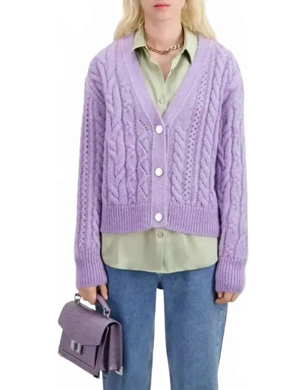Mohair Cable Knit Cardigan