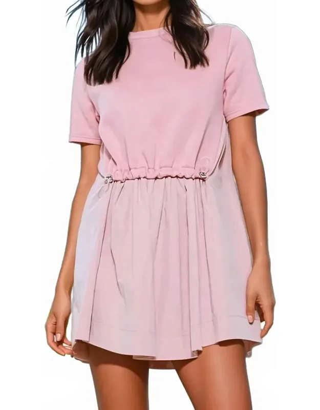 Short Sleeve Sweatshirt Twofer Mini Dress
