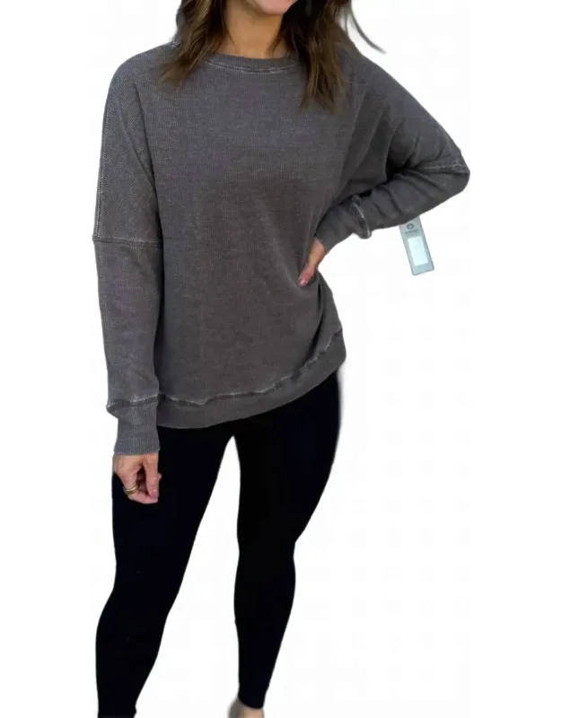 Waffle Ribbed Pullover