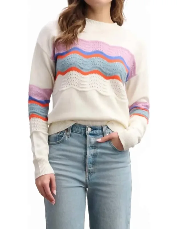 Pointelle Wave Sweater