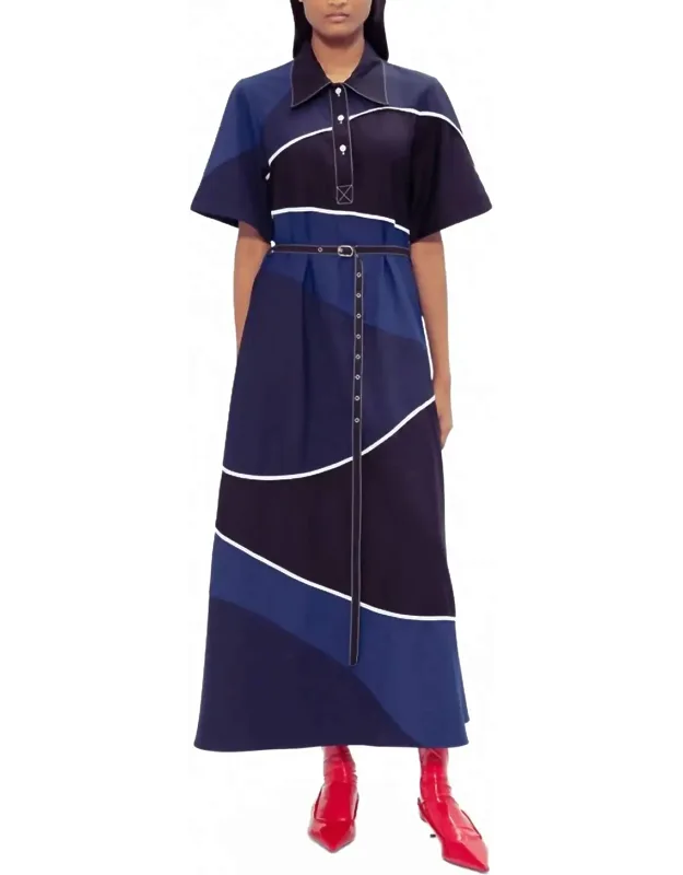 Classic Colour-blocked Dress