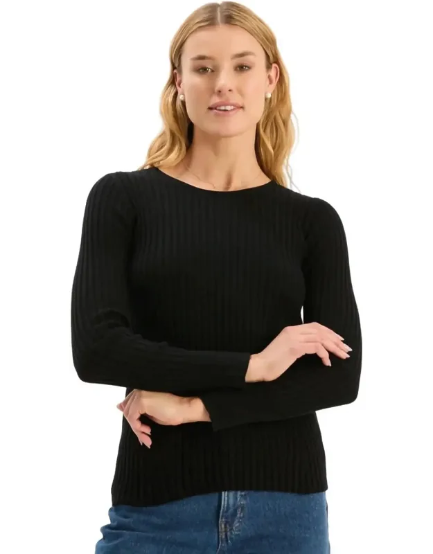 Cotton Cashmere Ribbed Crewneck Sweater