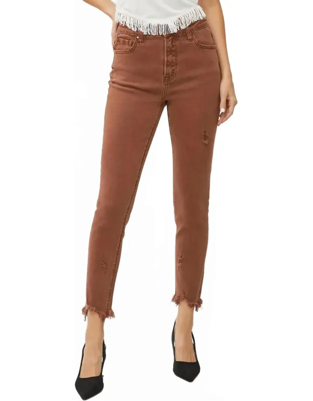 High Rise Ankle Hem Pants