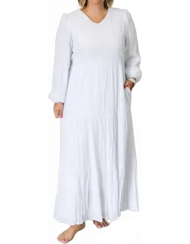 All In Tiered V-neck Dress