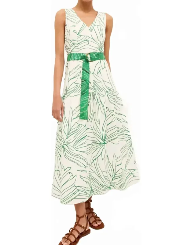 Posey Dress With Botanical Print And A-line Silhouette